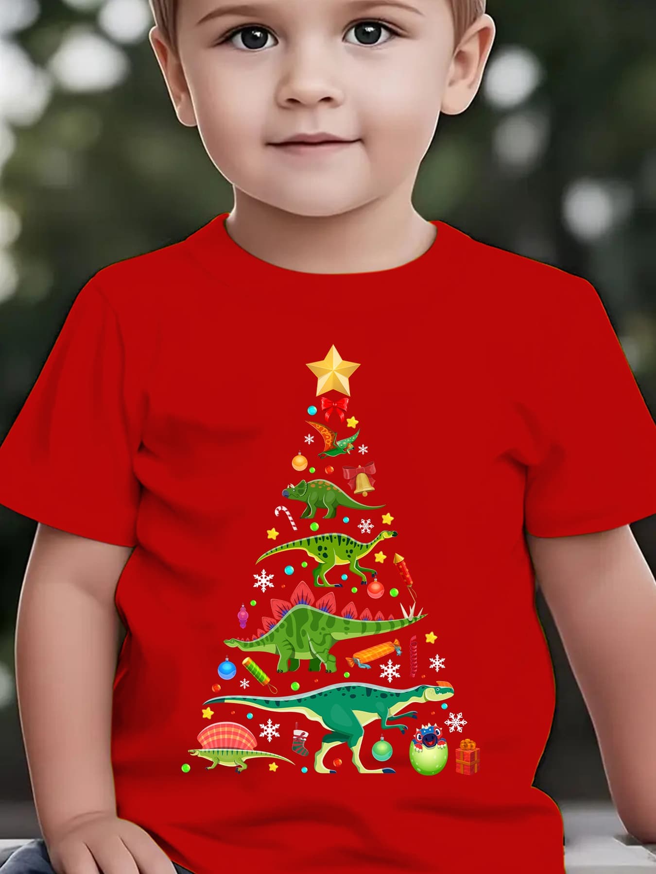 Family Tree Print - CHRISTMAS Christmas Summer Children's Fashion T-shirt