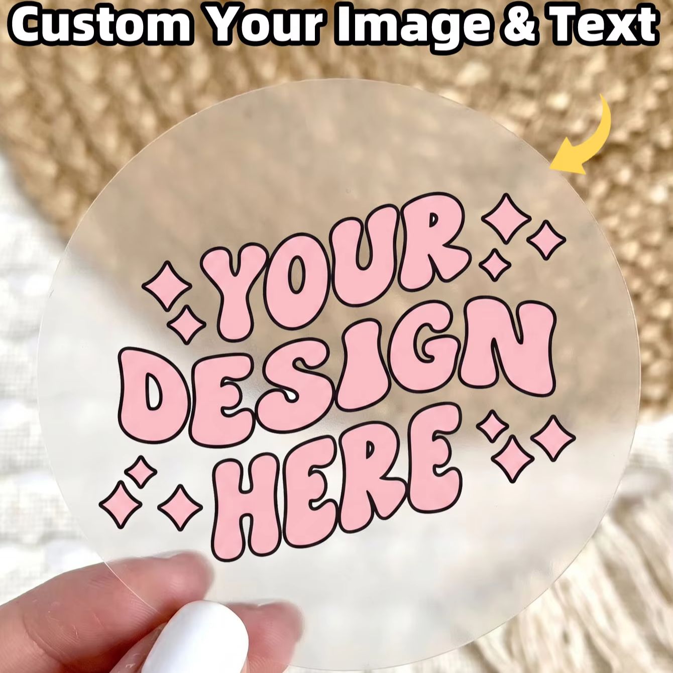 1-130Pcs Clear PVC Custom Roun - Personalised Candle Label ulasan dan harga