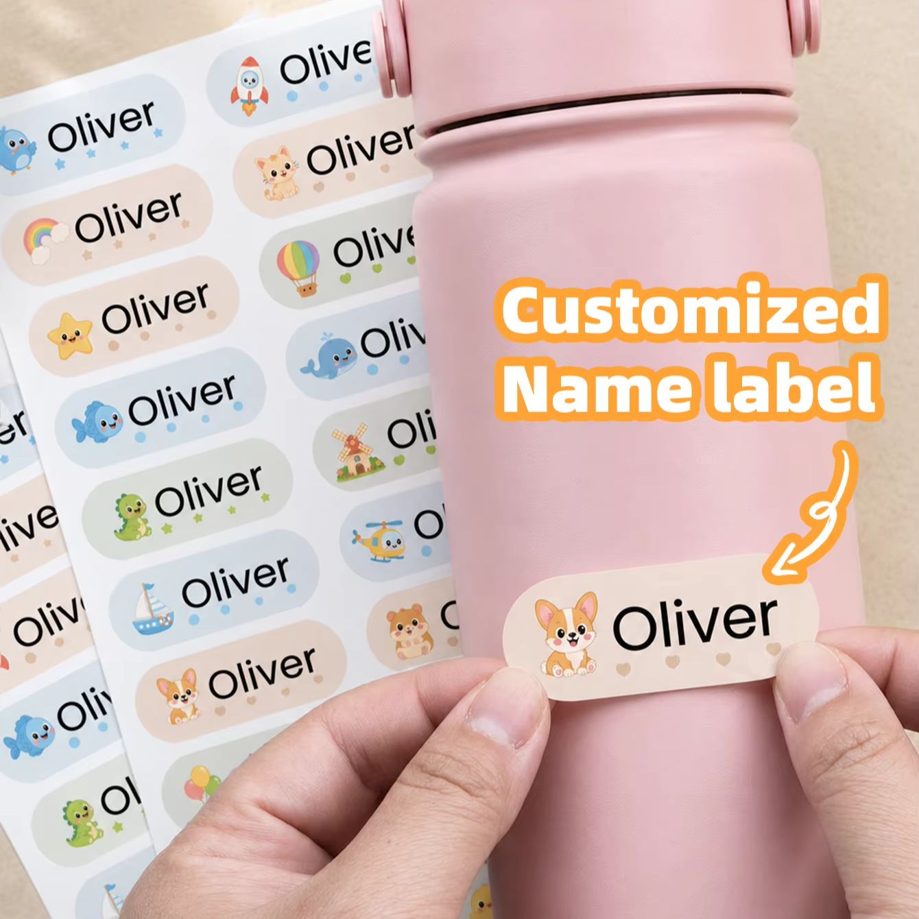 1-400PCS Custom Cartoon Name S - Personalised Candle Label ulasan dan harga