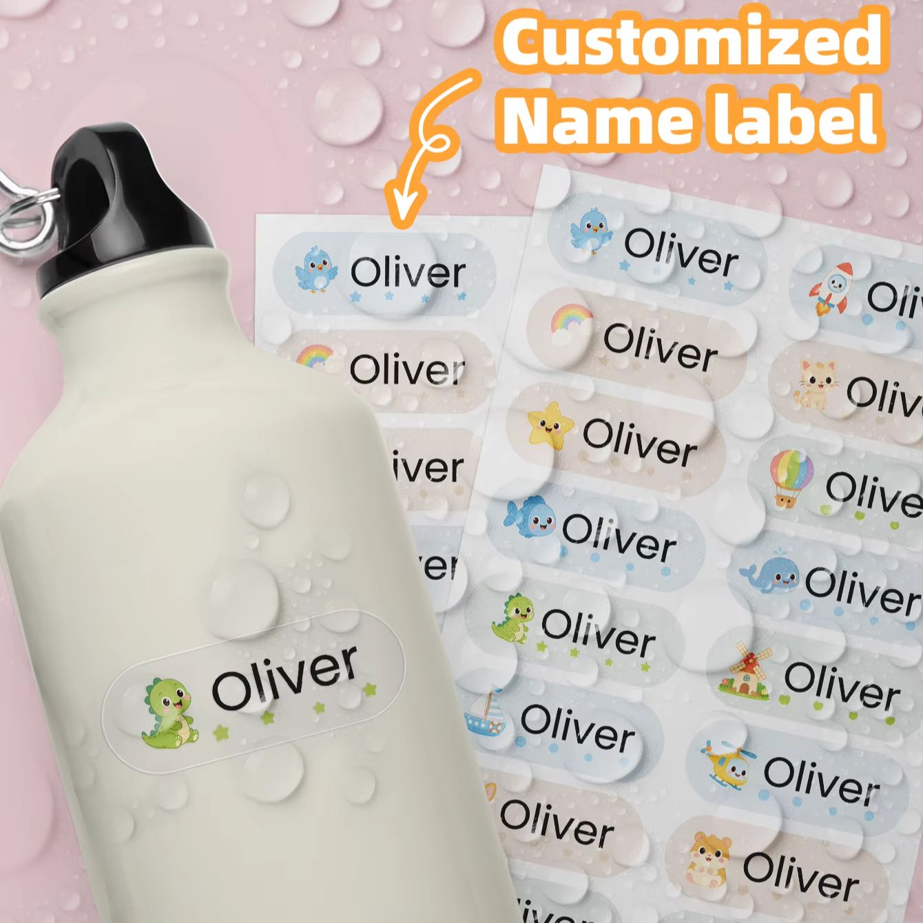 1-400PCS Custom Cartoon Name S - Personalised Candle Label ulasan dan harga