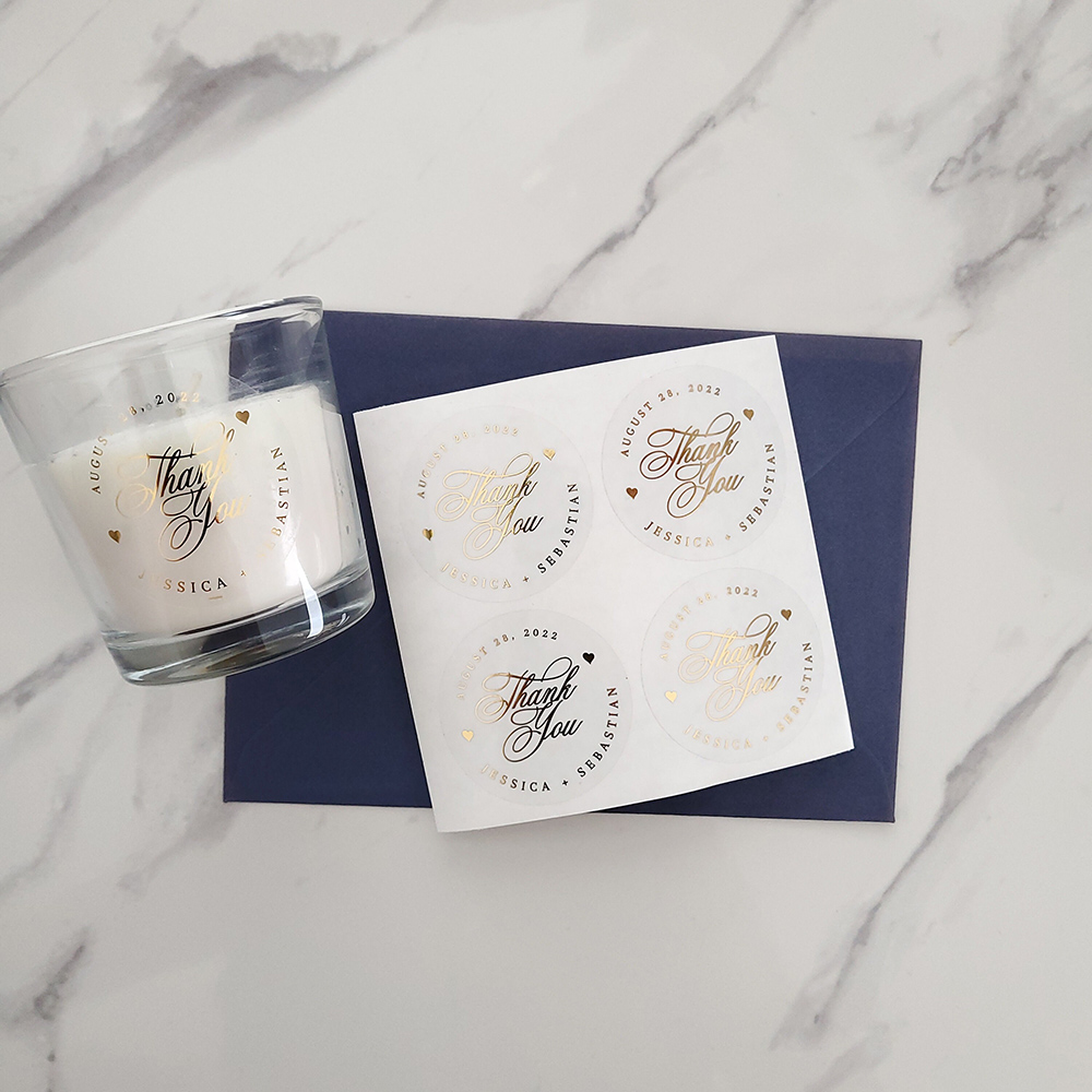 Custom 50pcs Round Gold Foil C - Personalised Candle Label ulasan dan harga