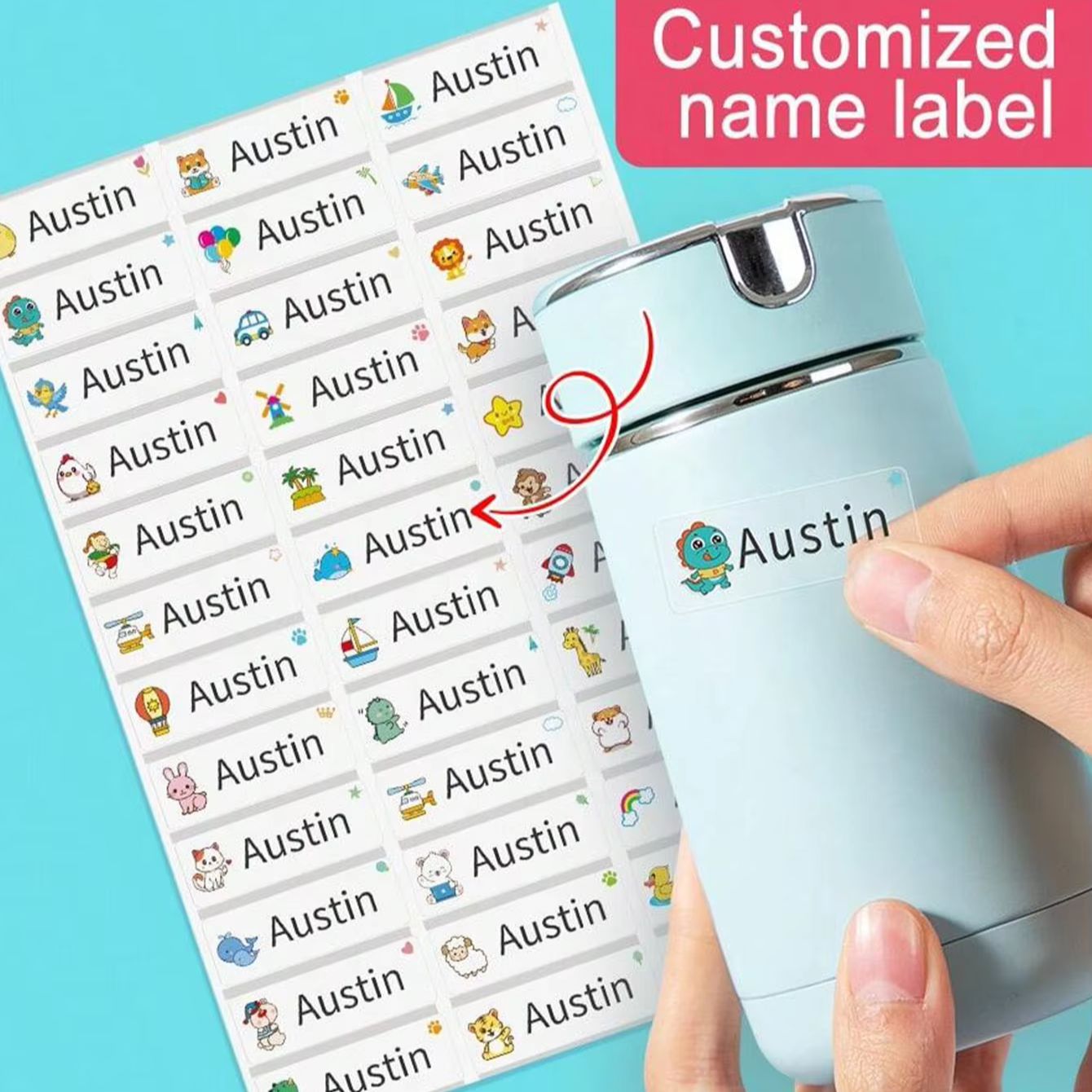 1-500PCS Custom Cartoon Name S - Personalised Candle Label ulasan dan harga